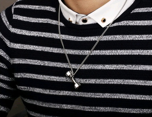 Dumbbell Barbell Pendant Necklace for Men – Minimal Fitness Style