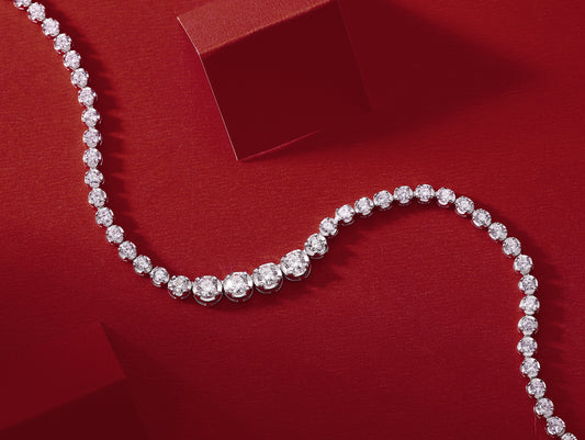 Premium Moissanite Tennis Necklace – S925 Silver, Platinum Plated, Lab-Certified Stone (Testable with Diamond Pen)