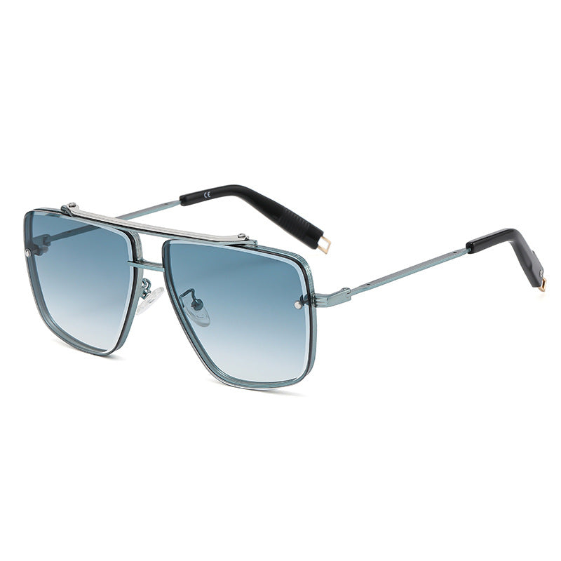 Twin-Beam Metal Sunglasses for Men – Luxury Square Frame with Modern Designer Look