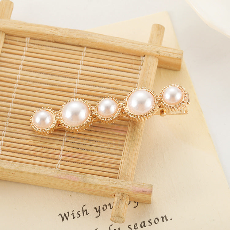 Elegant Pearl Hair Clip – Slip-On Barrette for Women
