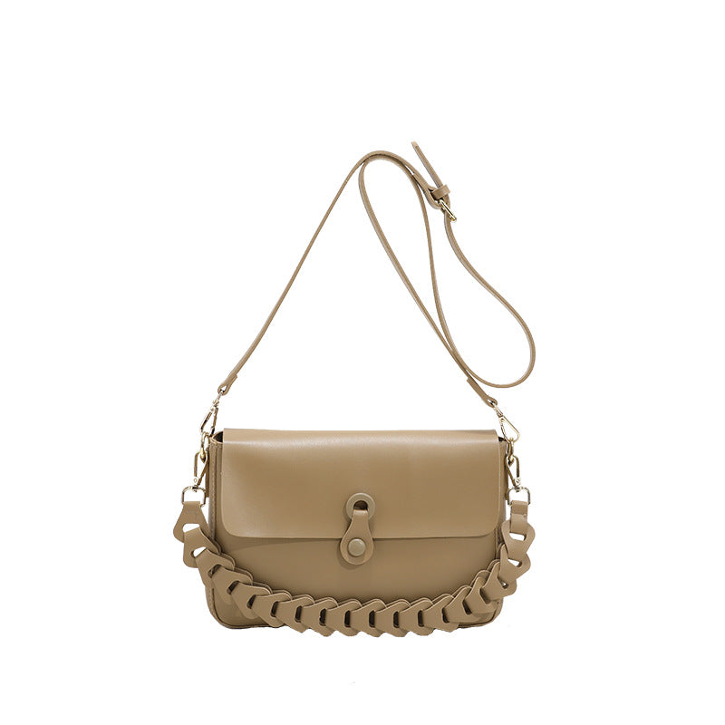 Luxe Woven Chain Shoulder Bag – Premium PU Leather Crossbody for Women
