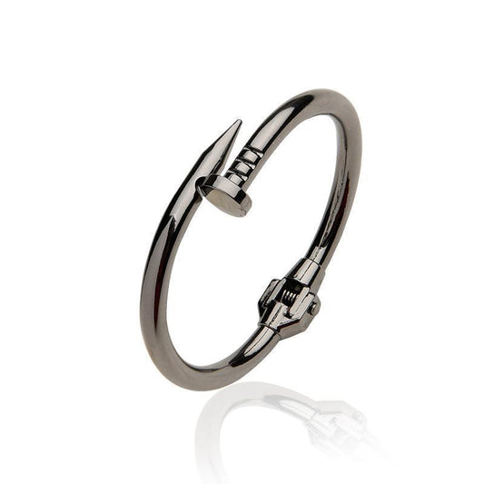 Men’s & Women’s Spring Nail Bracelet – Luxury Minimalist Metal Bangle, High-Fashion Design