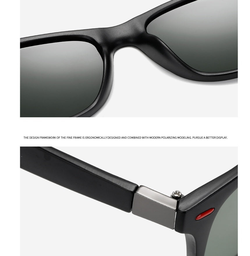 Classic Black Square Sunglasses – Everyday Fashion Glasses with Sporty Accent