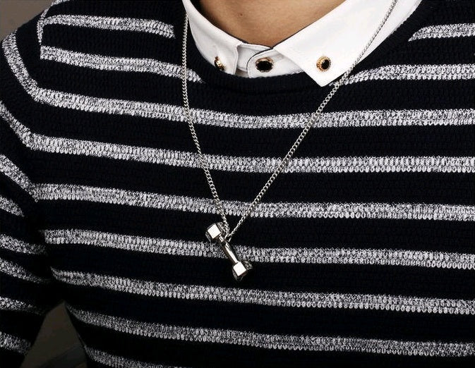 Dumbbell Barbell Pendant Necklace for Men – Minimal Fitness Style