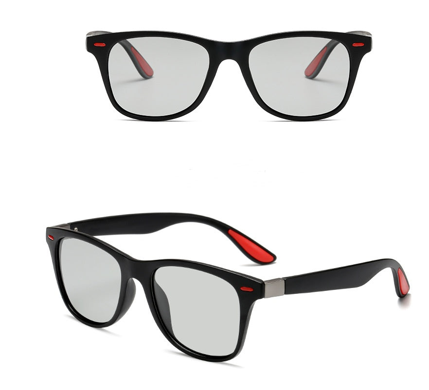 Classic Black Square Sunglasses – Everyday Fashion Glasses with Sporty Accent
