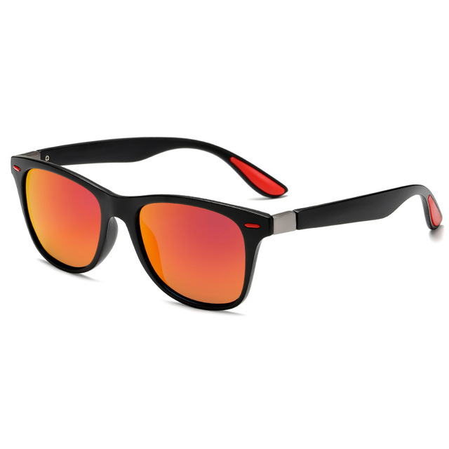 Classic Black Square Sunglasses – Everyday Fashion Glasses with Sporty Accent