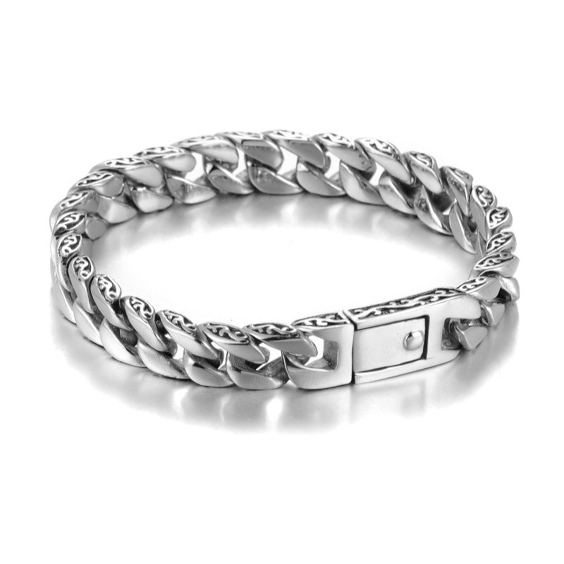Men’s Titanium Steel Chain Bracelet – Premium Polished Finish, Anti-Rust & Hypoallergenic