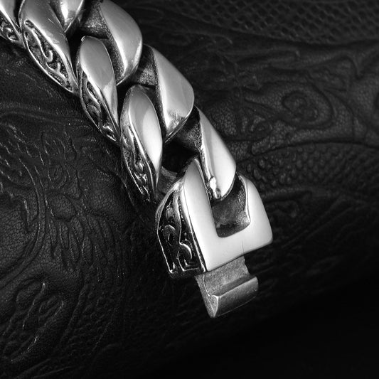 Men’s Titanium Steel Chain Bracelet – Premium Polished Finish, Anti-Rust & Hypoallergenic