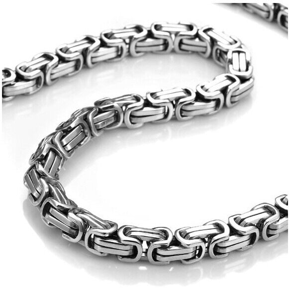 Korean Snake Bone Stainless Steel Necklace for Men – Minimal Silver Chain