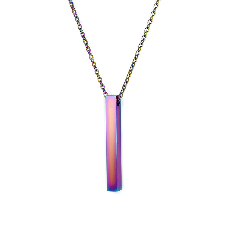 Minimal Vertical Bar Pendant Necklace – Stainless Steel Chain for Men & Women