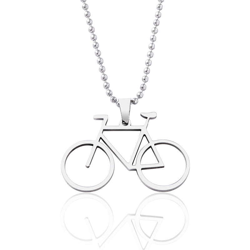Minimal Bicycle Pendant Necklace – Stainless Steel Chain for Men & Women