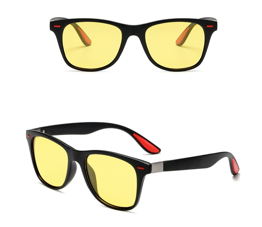 Classic Black Square Sunglasses – Everyday Fashion Glasses with Sporty Accent