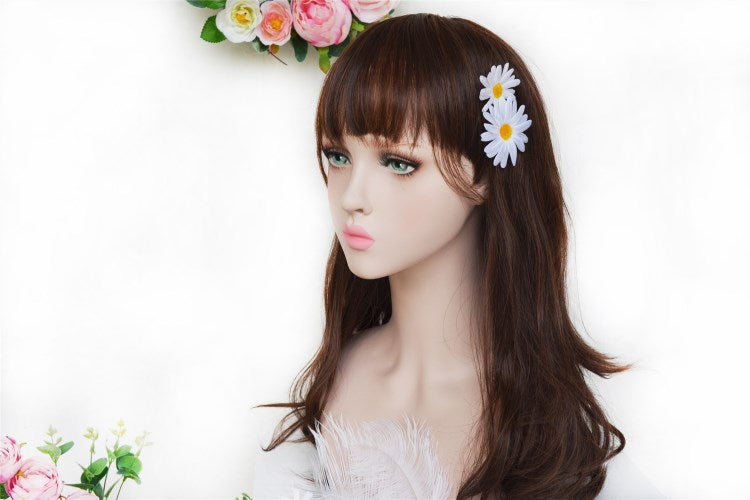 Handmade Daisy Flower Hair Clip – Soft Fabric Duckbill Clip for Women