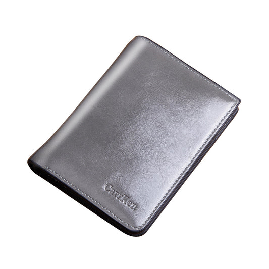 Men’s Premium PU Leather Short Zipper Wallet – Multi-Compartment, Slim & Durable