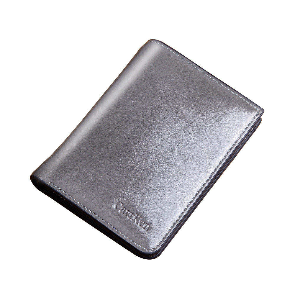 Men’s Premium PU Leather Short Zipper Wallet – Multi-Compartment, Slim & Durable