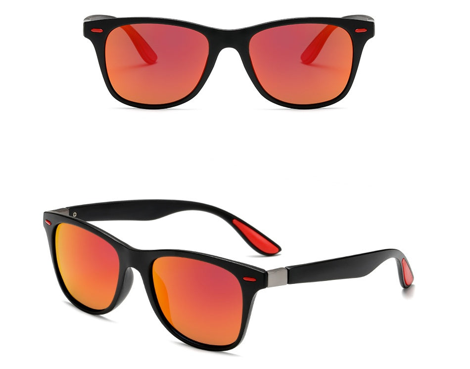 Classic Black Square Sunglasses – Everyday Fashion Glasses with Sporty Accent
