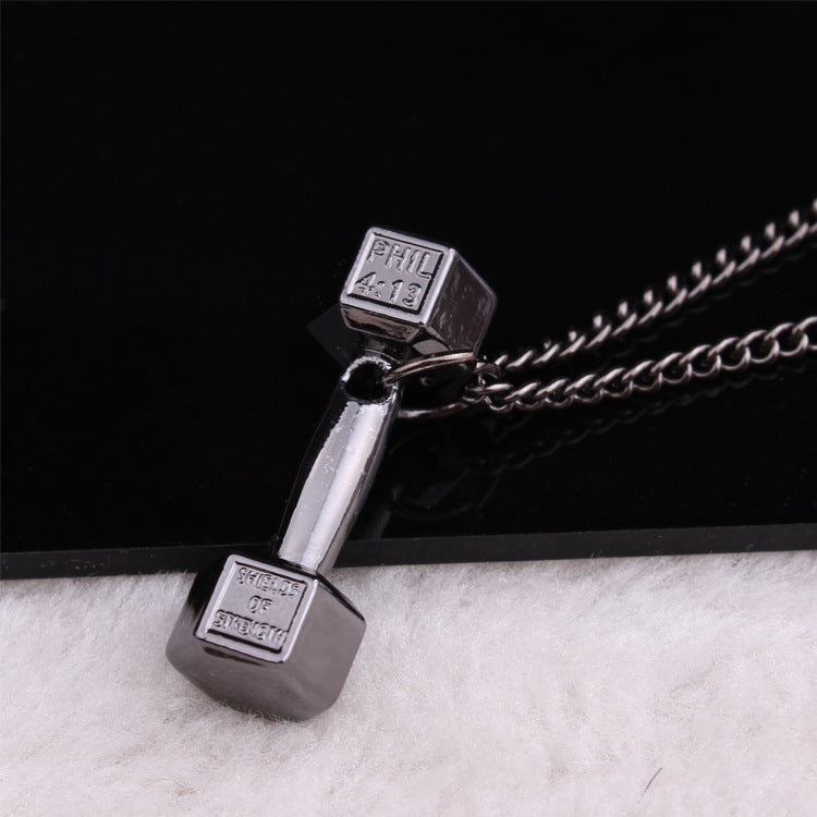 Dumbbell Barbell Pendant Necklace for Men – Minimal Fitness Style