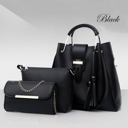 Elegant 3-Piece Women’s Handbag Set – Tote, Shoulder Bag & Clutch | Stylish Everyday Essential