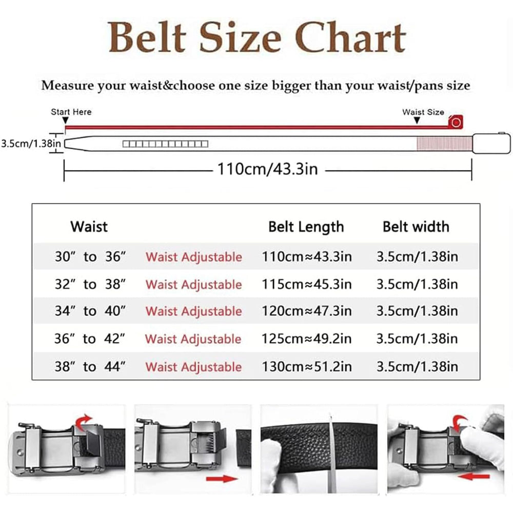Automatic Buckle Leather Belt for Men – Business & Formal Wear with Precision Fit