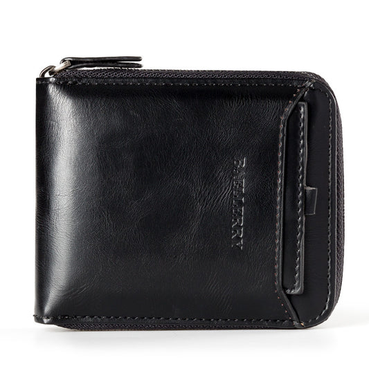 Baellerry Men’s Premium PU Leather Zipper Wallet – Multi-Compartment, Slim & Stylish