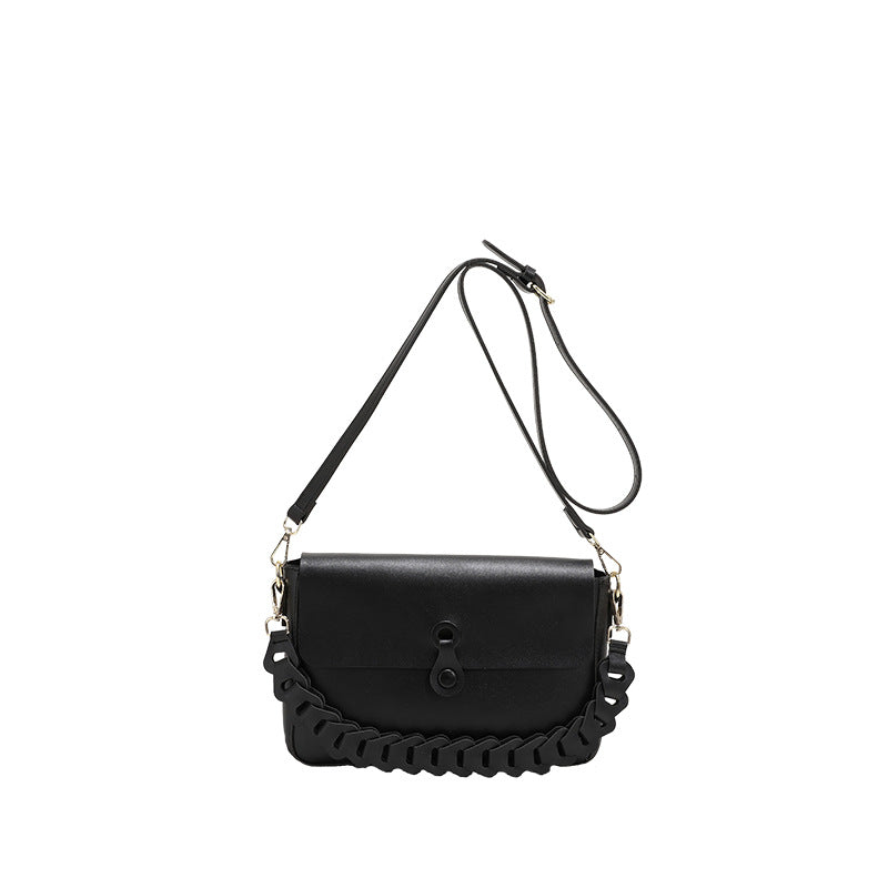 Luxe Woven Chain Shoulder Bag – Premium PU Leather Crossbody for Women