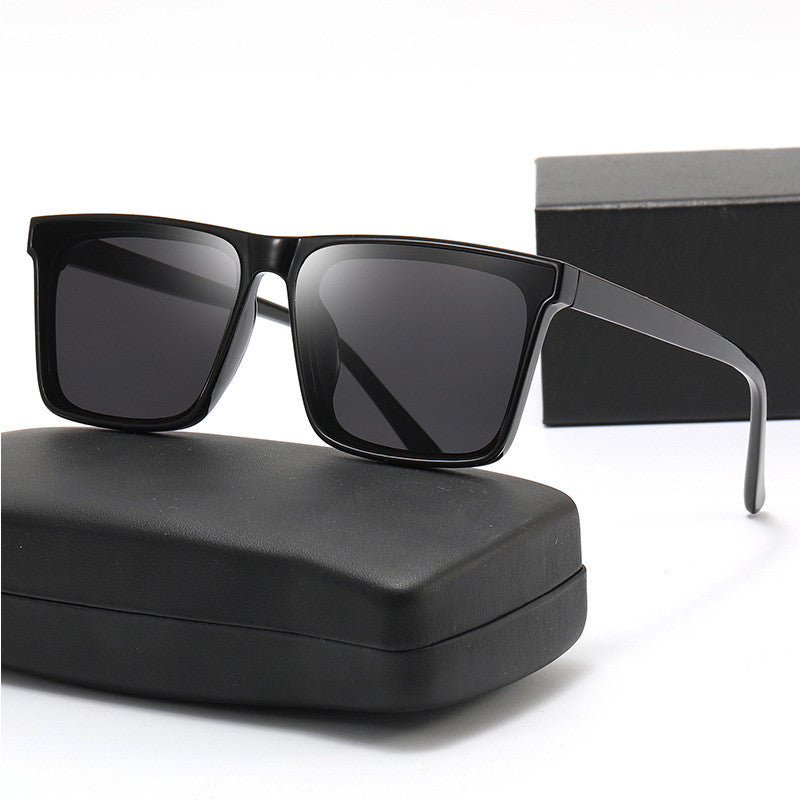Minimal Black Square Sunglasses – Classic Everyday Fashion Glasses for Men