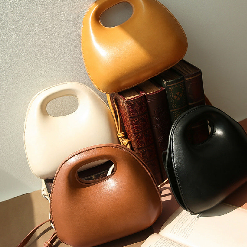 Premium Round Flap Designer Handbag – Vintage Shell Style Women’s Shoulder & Messenger Bag