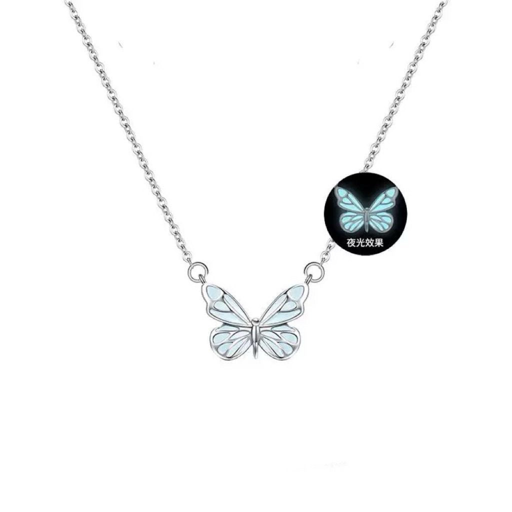 LUXERIO™ Glow Butterfly Necklace & Bracelet Set – Luminous Jewelry for Women