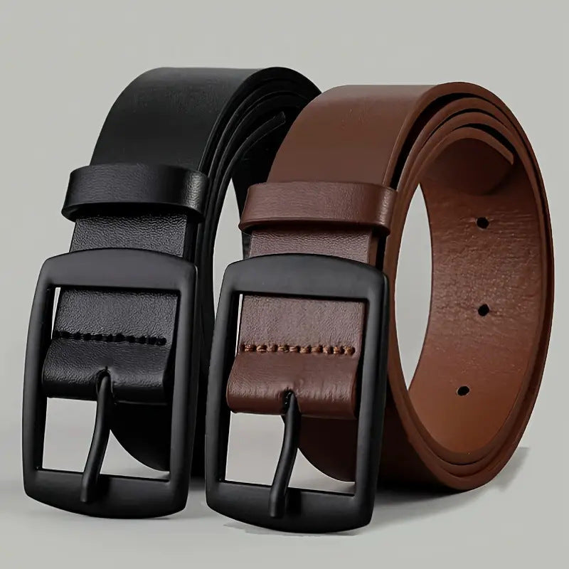Men’s Business Casual Leather Belt – Classic Office & Trousers Belt for Daily Wear