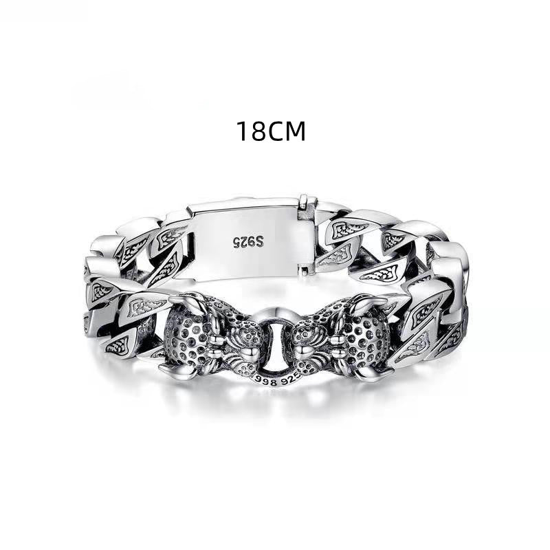 Men’s Double Leopard Head Bracelet – Braided Stainless Steel, Premium Silver Finish (Luxury Edition)