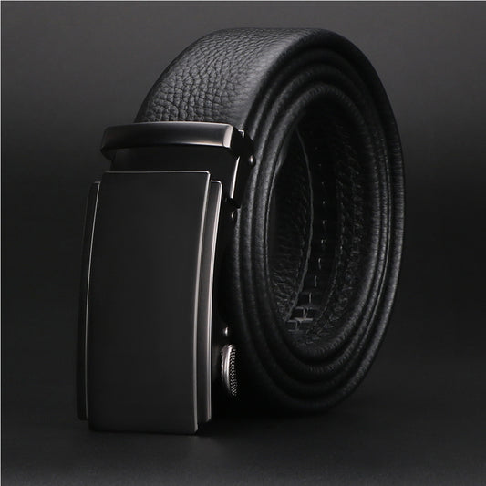Automatic Buckle Leather Belt for Men – Business & Formal Wear with Precision Fit