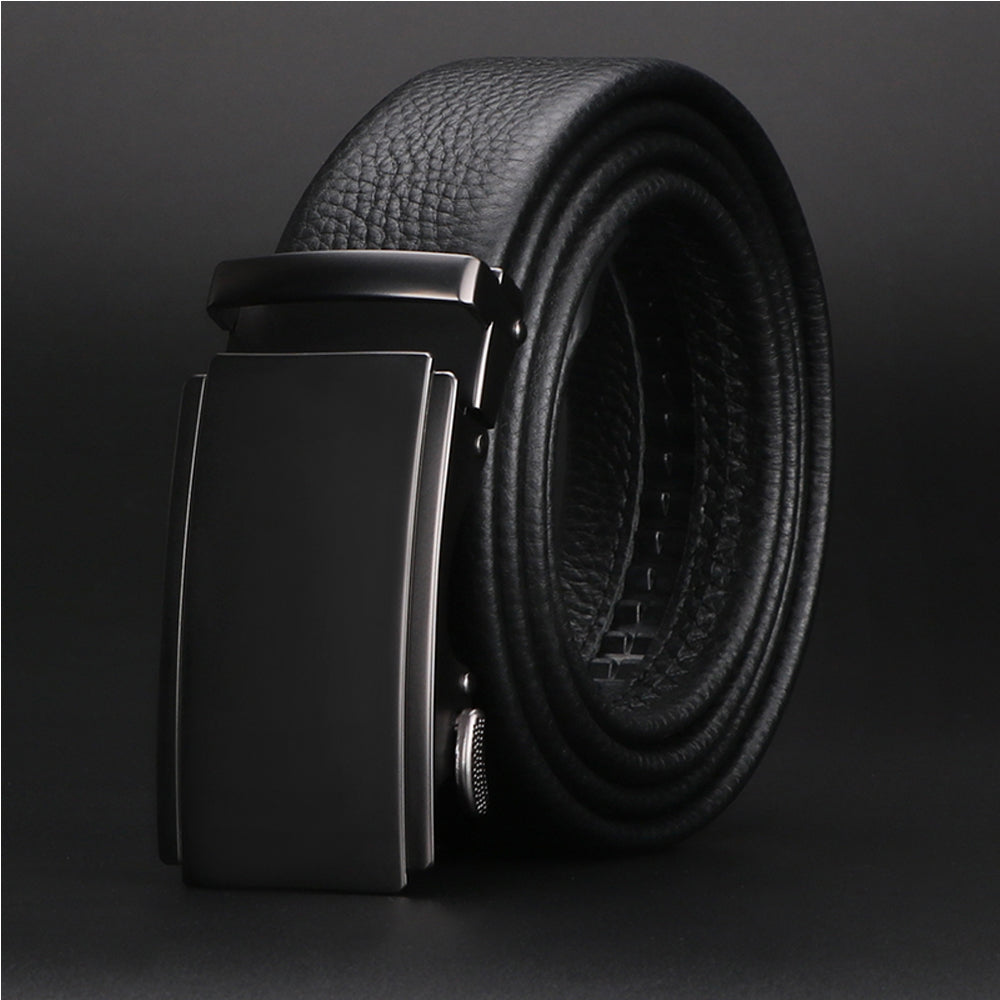 Automatic Buckle Leather Belt for Men – Business & Formal Wear with Precision Fit