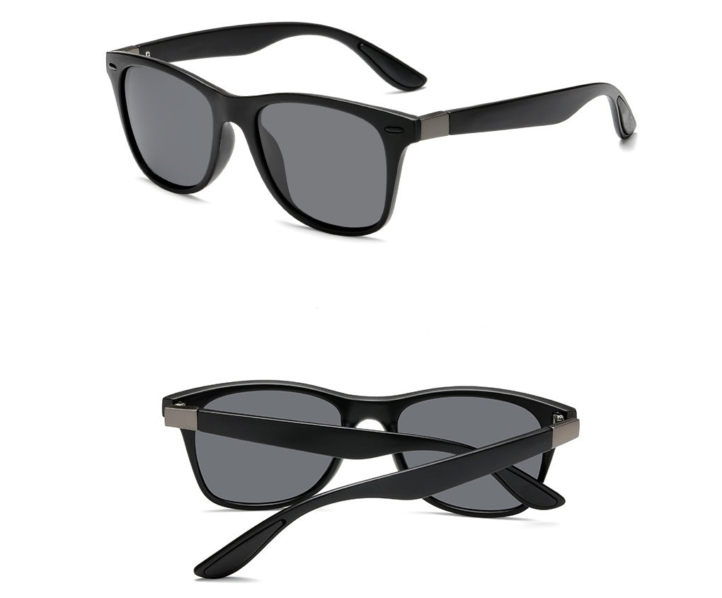 Classic Black Square Sunglasses – Everyday Fashion Glasses with Sporty Accent