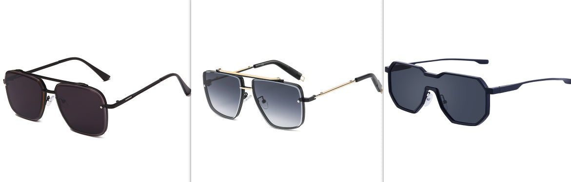 Twin-Beam Metal Sunglasses for Men – Luxury Square Frame with Modern Designer Look