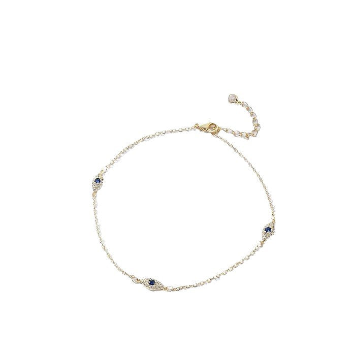 Adjustable Summer Anklet with Jeweled Pendant – Minimal Elegant Beach Jewelry