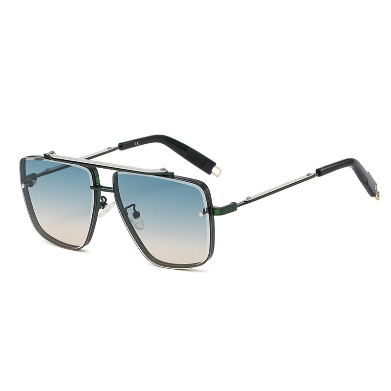 Twin-Beam Metal Sunglasses for Men – Luxury Square Frame with Modern Designer Look