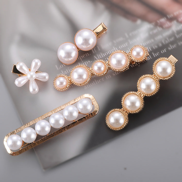 Elegant Pearl Hair Clip – Slip-On Barrette for Women