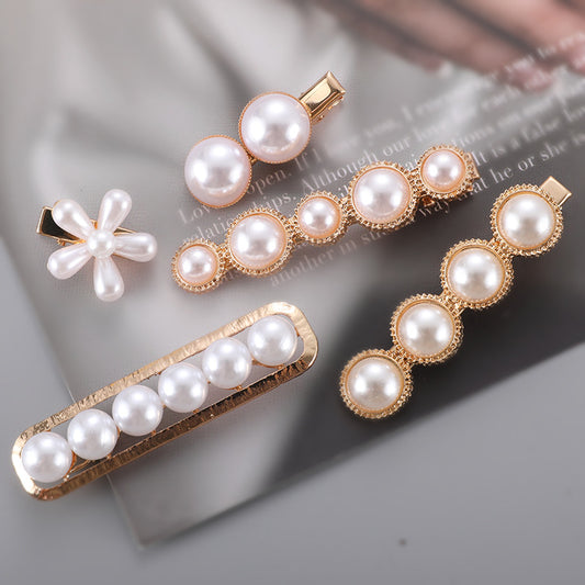 Elegant Pearl Hair Clip – Slip-On Barrette for Women