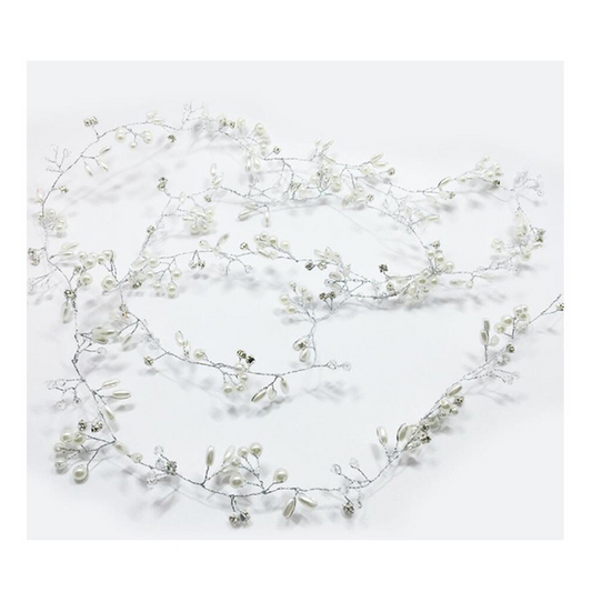 Crystal Pearl Bridal Hair Vine – Elegant Wedding Headpiece for Women