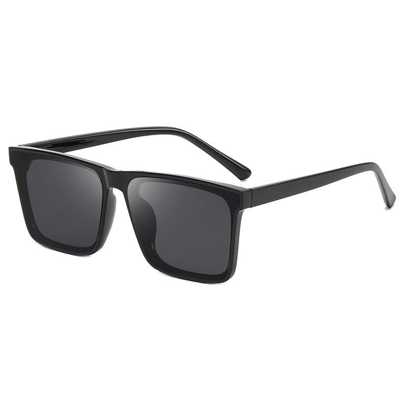Minimal Black Square Sunglasses – Classic Everyday Fashion Glasses for Men