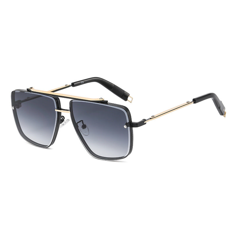 Twin-Beam Metal Sunglasses for Men – Luxury Square Frame with Modern Designer Look