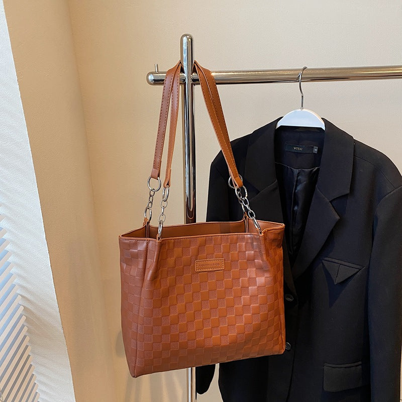 High-Capacity Commuter Tote Bag – Elegant Structured Handbag for Work & Everyday Use