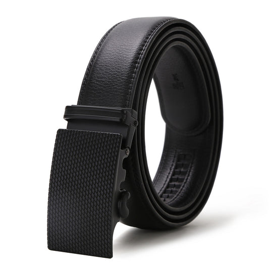 Automatic Buckle Leather Belt for Men – Sleek Ratchet Lock, High-End Modern Style