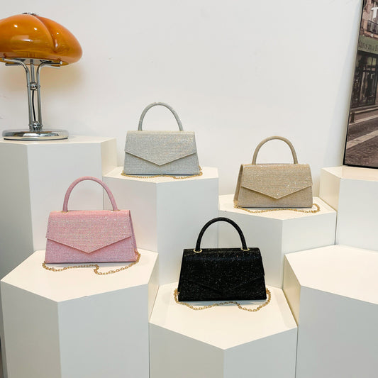 Diamond Texture Small Square Bag – Elegant Evening & Crossbody Handbag for Women