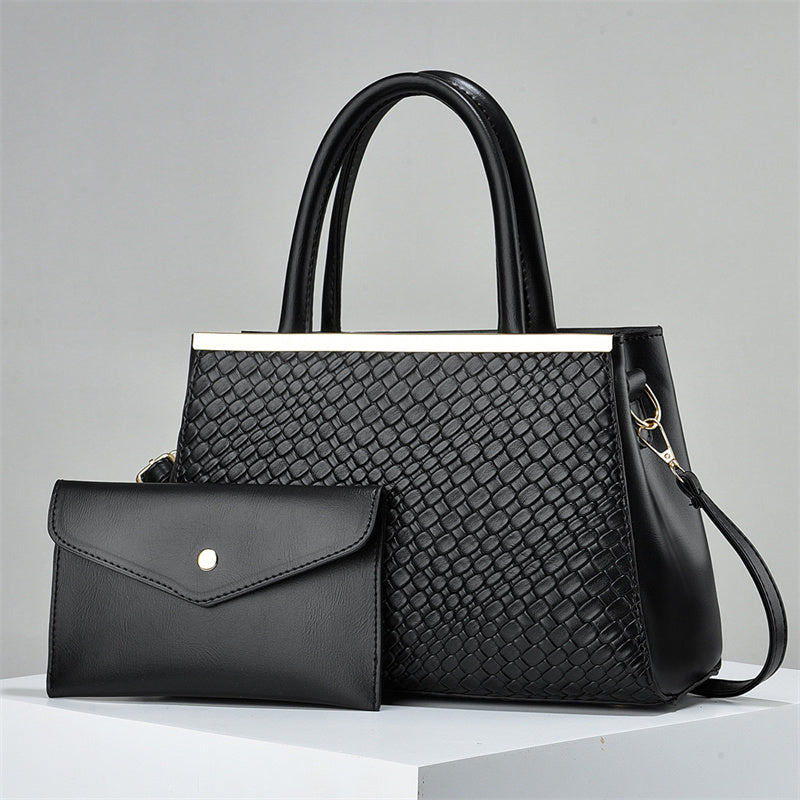 2-in-1 Luxe Structured Handbag Set – Elegant Tote & Matching Wallet for Women