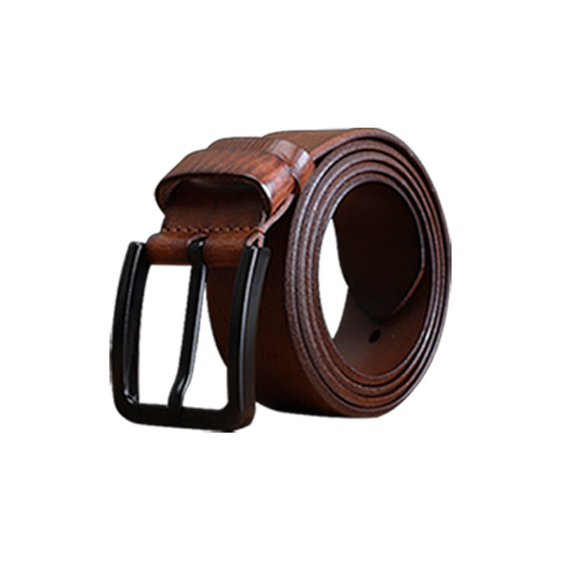 Men’s Premium Alloy Pin-Buckle Leather Belt – Top-Layer Cowhide | Classic Casual Style