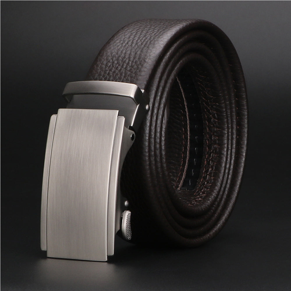Automatic Buckle Leather Belt for Men – Business & Formal Wear with Precision Fit
