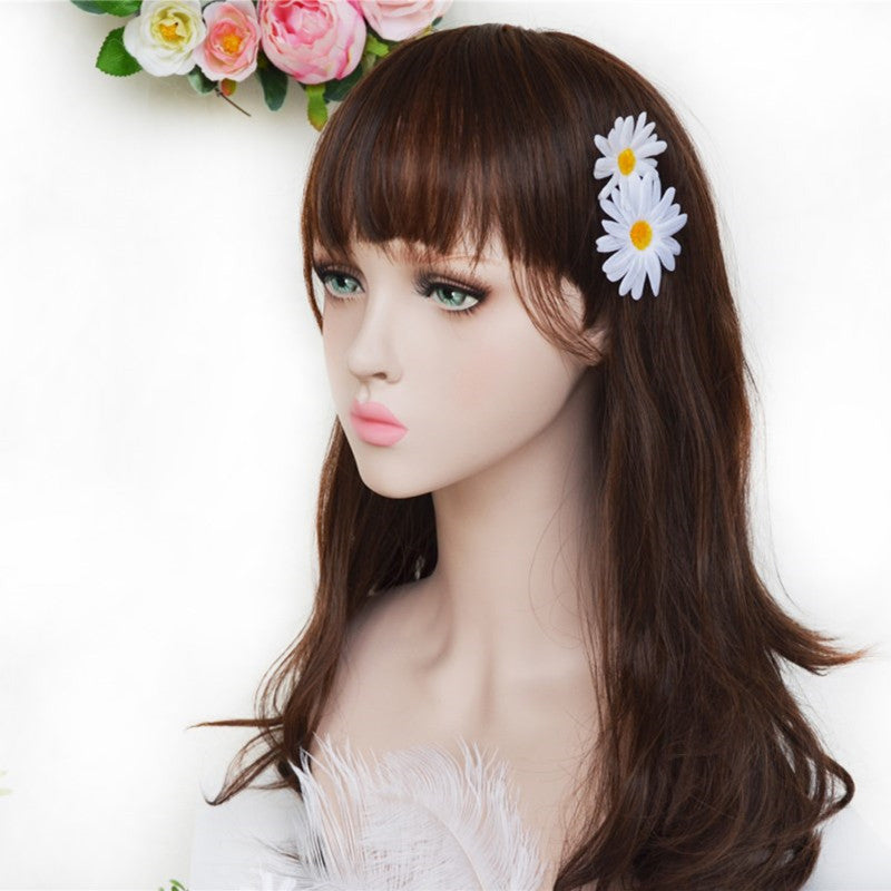 Handmade Daisy Flower Hair Clip – Soft Fabric Duckbill Clip for Women